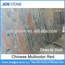 Red multi color Chinese granite polished slabs and tiles for sale